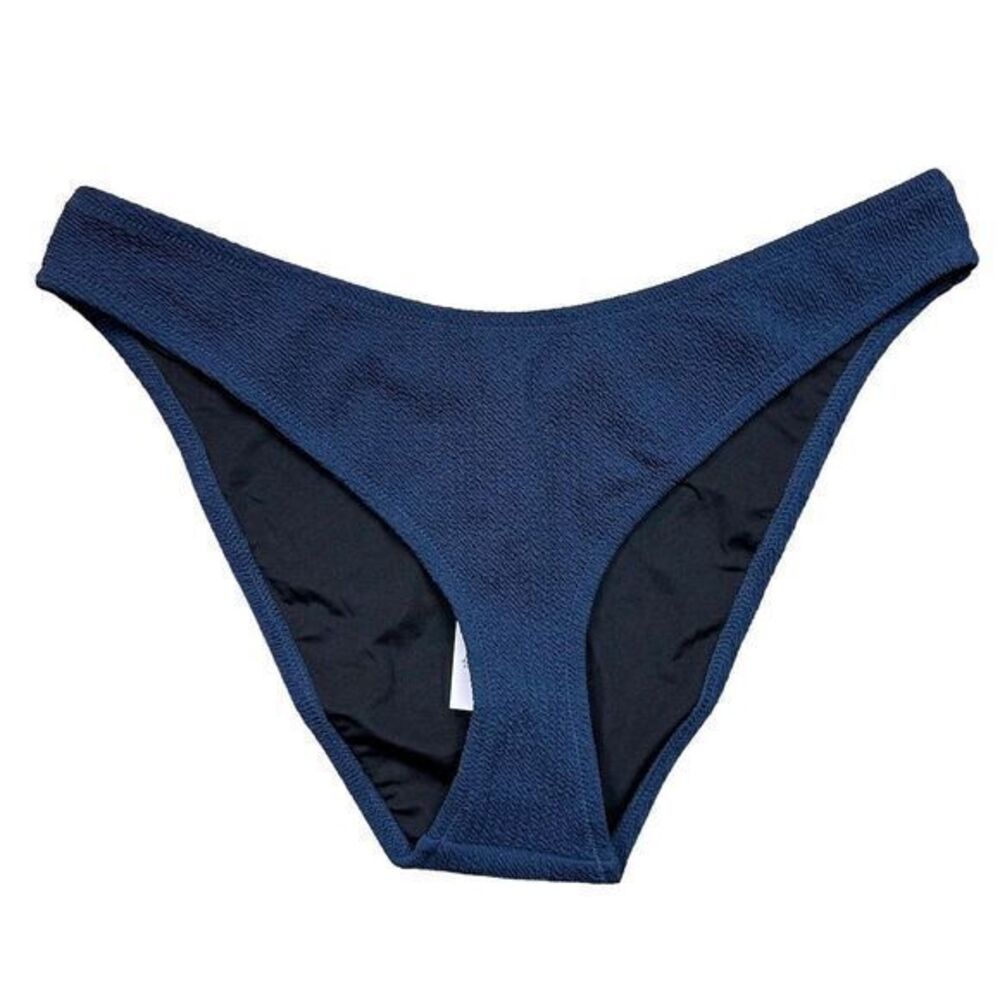 NWT J. Crew Women's‎ Cheeky Bikini Bottom Blue Textured Eco-Friendly Size M
